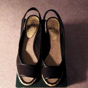 Ladies Lauren Ralph Lauren Black Espadrille Sandals (8.5) M